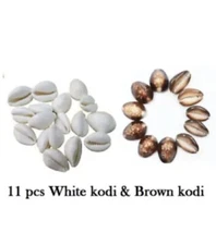 11 pcs White kodi & Brown kodi for pooja Laxmi Puja Hindu Religious Item Set