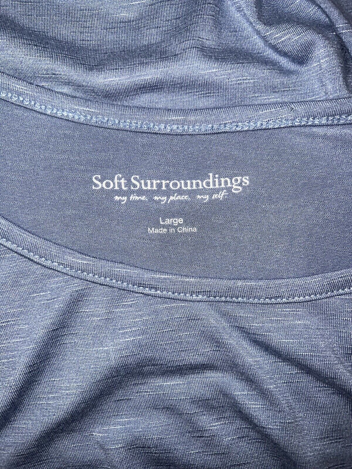 Soft Surroundings Blue Asymmetric Top Embroidered… - image 4