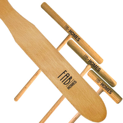 4-Piece Beechwood Crepe Spreader & Spatula Set || 14-inch Spatula and 3 Spreader