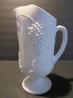 Vintage Indiana Glass Colony Harvest Embossed Grape Leaf Milk Glass Pitcher 64oz
