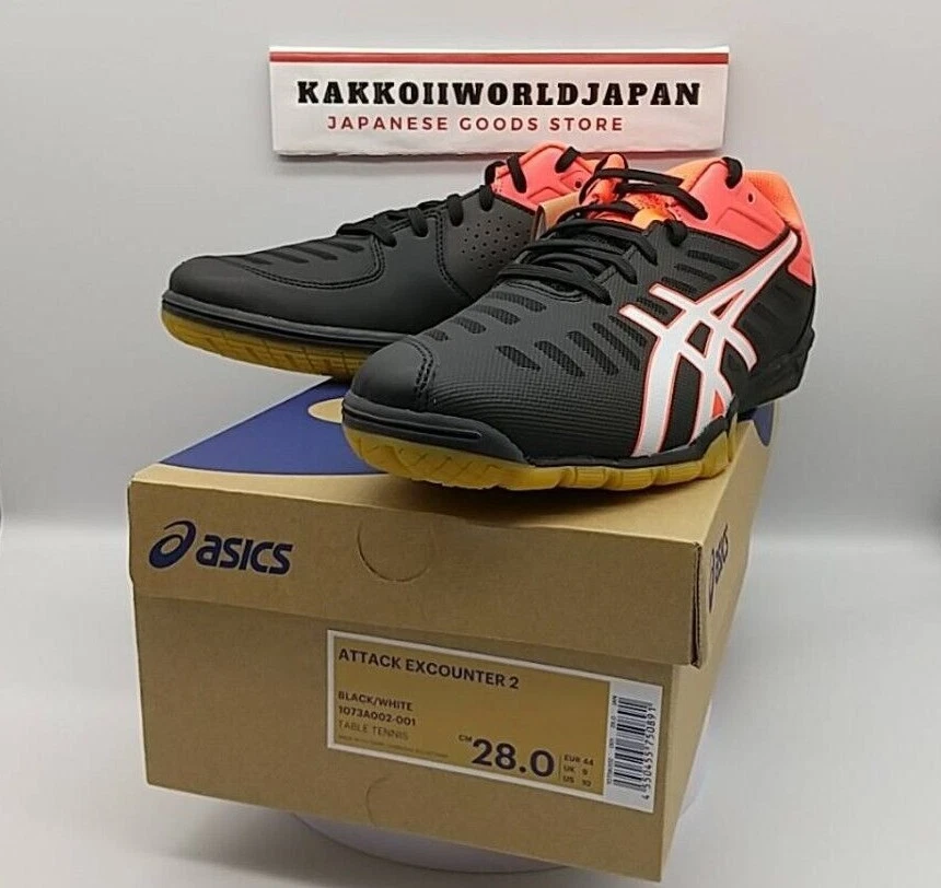 ASICS Table Tennis shoes ATTACK EXCOUNTER 2 1073A002 001 Black/White UNISEX