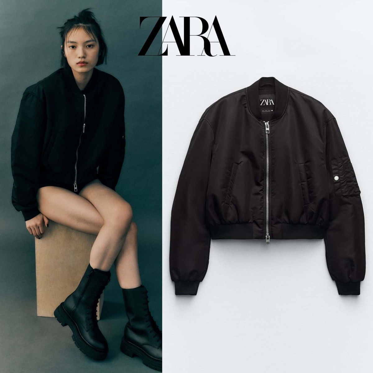 Zara Nylon Cropped Jacket | eBay