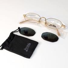 Jean Paul Gaultier 55-7112 Gold Matte Sunglasses Clip-On Japan