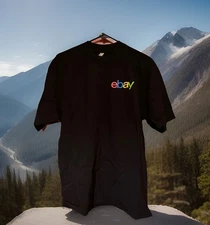 Ebay Logo Multi Color Black T-Shirt Men Small LA Apparel 30th Anniversary