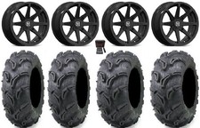 Valor V01 14 Wheels Black 26 Zilla Tires Honda Rincon Rancher