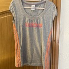  Ladies 16 Adidas T-shirt Activewear Gym wear Light Grey Pink Slogan Front