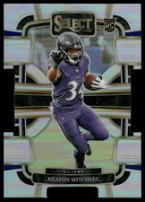 Keaton Mitchell Rookie RC 2023 Panini Select #10 Silver Prizms Die Cuts Ravens