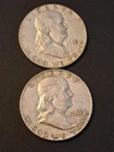Lot (2) 1955-P & 62-D Franklin Half Dollar Coins