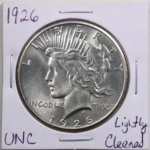 1926 $1 Peace Silver Dollar with UNC Detail Lightly Cleaned #5620