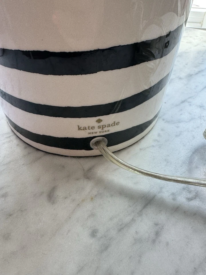 Kate Space Black And White Striped Lamp - Image 4 of 4