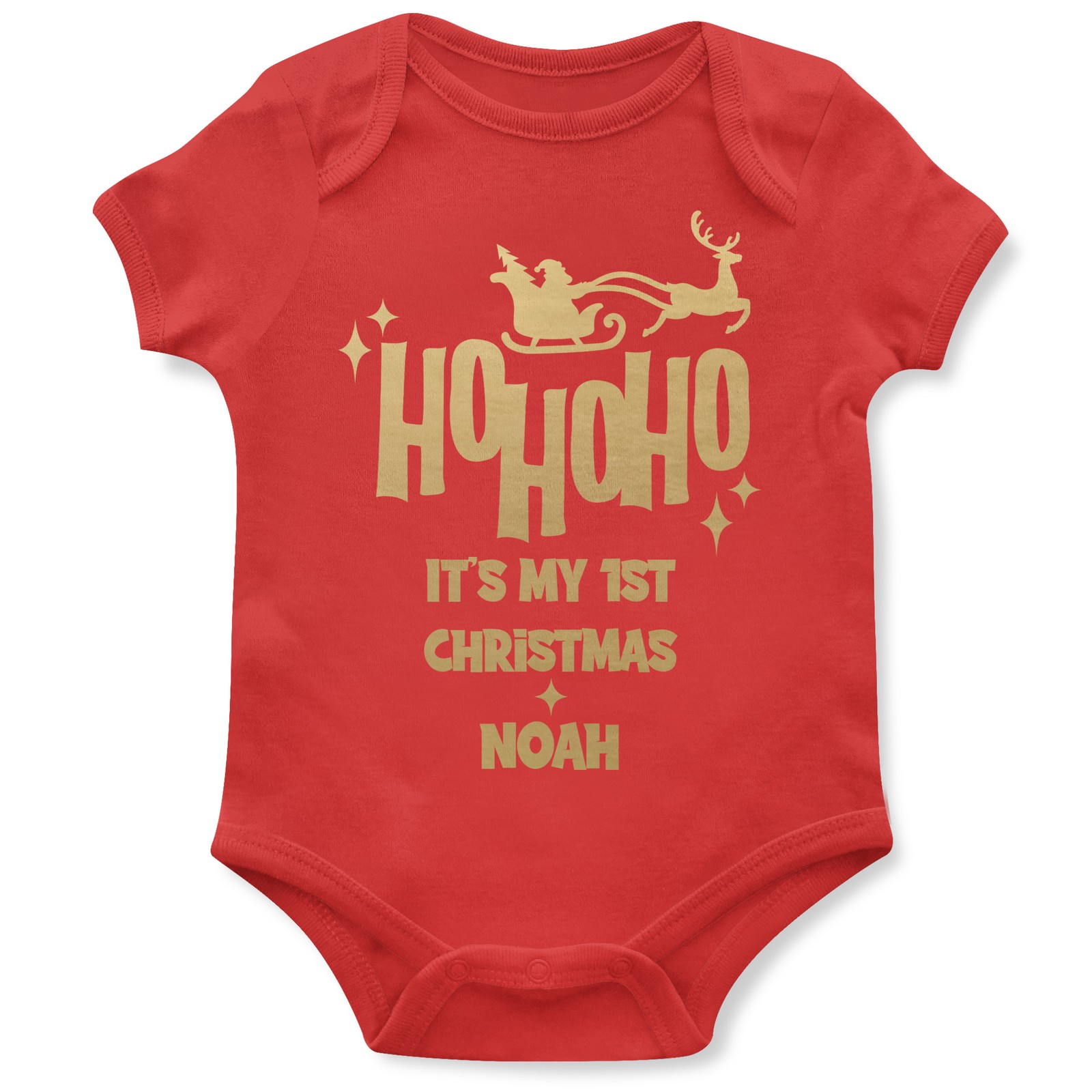 Dorado Personalizado Papá Noel Babygrow para Bebés Mi 1ª Navidad Nombre Personalizado Regalo