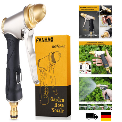 FANHAO Hochdruckbrause Metall Gartenspritze Verstellbar 3 4