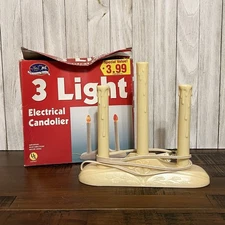 ATICO Christmas Avenue 3 Light Beige Plastic Electrical Candolier Lamp - TESTED