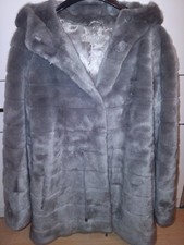 THOM by Thomas Rath Designer Mantel  Pelz Jacke Gr.34/36 Hellgrau Kuschelweich !