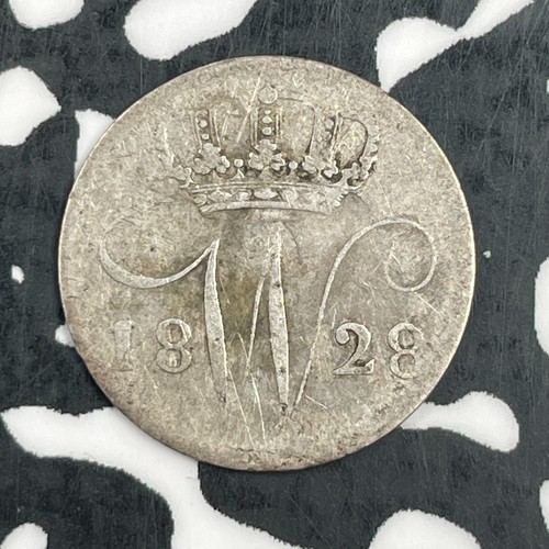 1828-B Netherlands 5 Cents Lot#F6972 Silver! Better Date