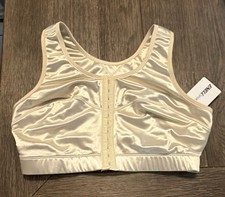 ENELL SPORT Women's High Impact Sports Bra Ecru Size 3 Firm Support Wide Straps