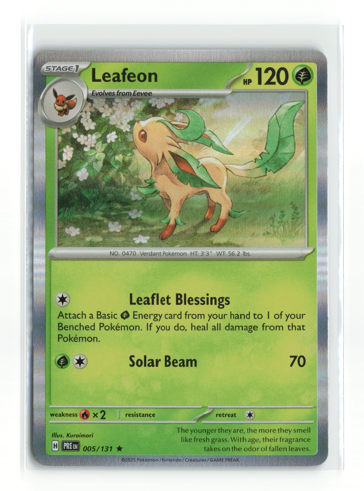 LEAFEON 005/131 PRISMATIC EVOLUTIONS HOLO RARE POKEMON TCG NM-LP