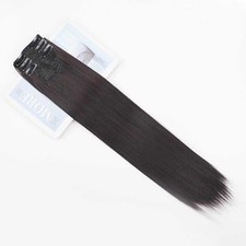 Clip In Hair Extensions Three Piece Set 60cm Long Straight Synthetic Hair Weft