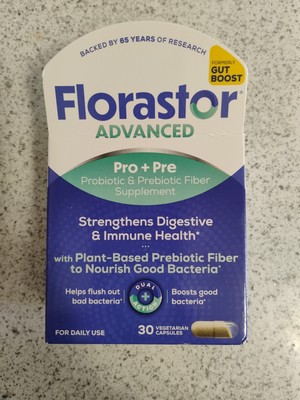 Florastor Unisex Advanced Pro + Pre Probiotic and Prebiotic 30ct Exp 12/2026