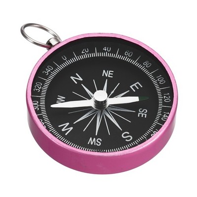 Pocket Compass,  W Key Ring for Outdoors Camping Hiking, Pink