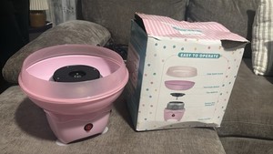 MOMULL Pink Cotton Candy Machine Large Splash Guards Food Grade Stainless Steel
