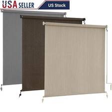 Cordless Outdoor Roller Shades Patio Blinds UV Block Easy Install Pergola Manual