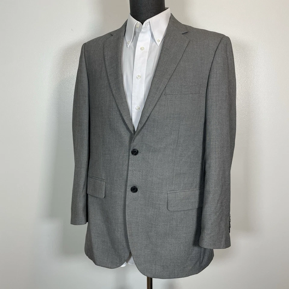 Structure Sport Coat Mens 40R Gray Polyester Double Vented Two Buttons - Image 3 of 4