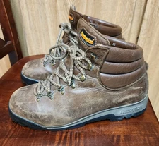 ZAMBERLAN ALL LEATHER VINTAGE HIKING BOOTS MENS Sz 9.5 MADE IN ITALY Vibram Sole