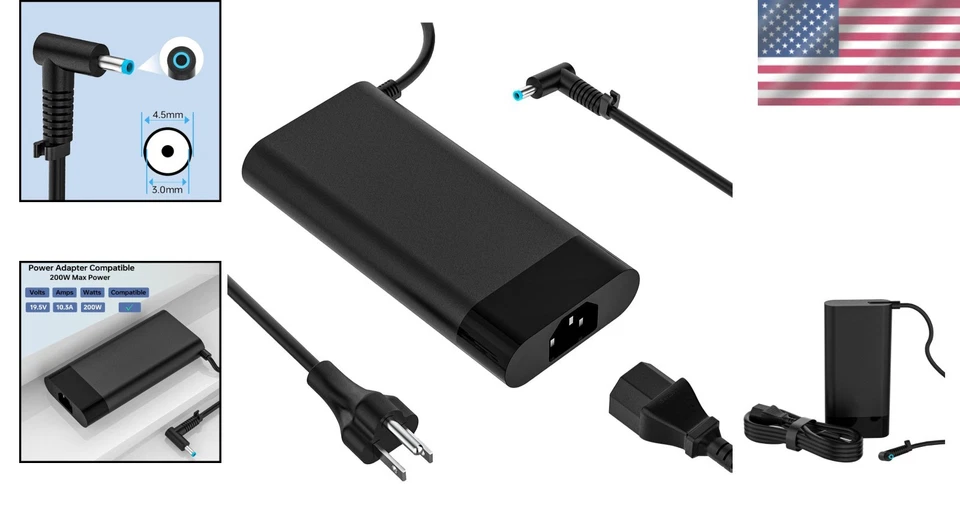 Universal 200W Laptop Charger - Fits Victus, ZBook, and Pavilion Gaming Models - Image 2 of 4