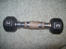 (1) SINGLE 3lb. DUMBBELL CHROME KNURLED HANDLE Bodybuilding FITNESS exercise