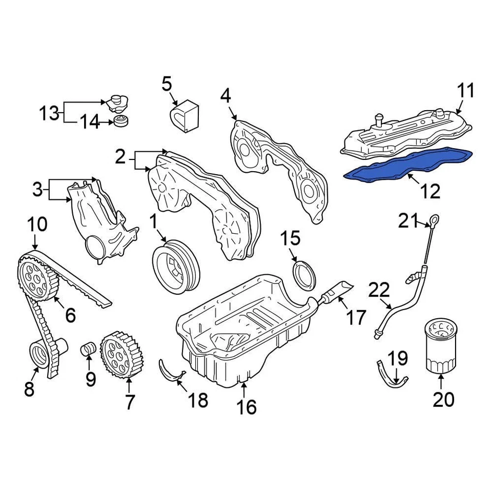For Nissan Frontier 1999-2004 Nissan 132707B000 Engine Valve Cover Gasket Foto 2 de 4