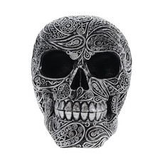 Treasure Cove P784257A Silver Paisley Pattern Skull