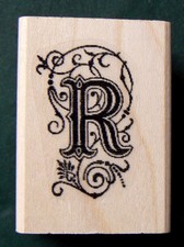 Monogram letter R rubber stamp WM P29