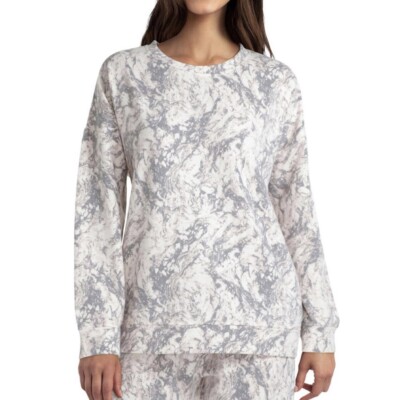 NEW H by Halston Women’s Marble Sweatshirt size M Soft Blush Relaxed  Comfortable