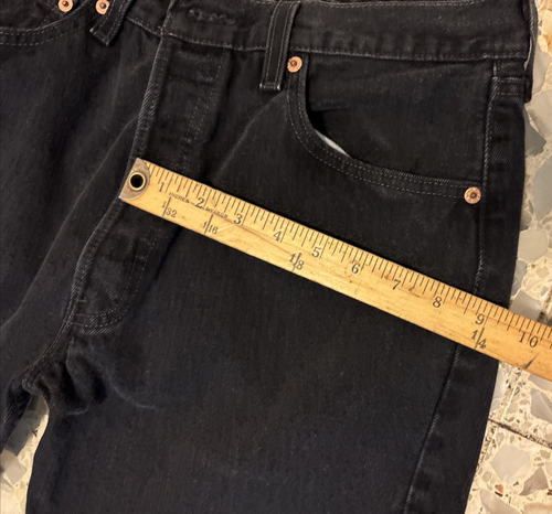 Levis 501 Jeans Black 28x33 Vintage Made in USA Button Fly - Picture 6 of 19