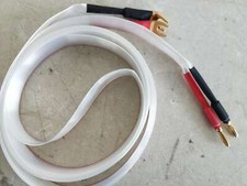 Silver-Plated Amplifier Audio CD Player Speaker Banana Spade Flat Cable 2M