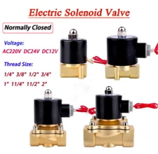 BSP 1/4"-2" Electric Solenoid Valve Water Air Oil Normally Closed 12V 24V 220V