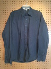 PAUL JONES Men's Sz Medium Dark Blue Long Sleeve Button Dress Shirt 23