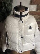 Rrp £200 Invicta Short Padded Jacket Glossy Fabric Skiing Winter Size M/l White