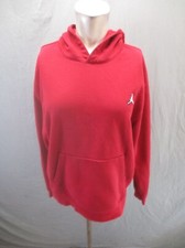 Air Jordan Size S Womens Red Cotton Pocket Fleece Lined Warm Athletic Hoodie 562