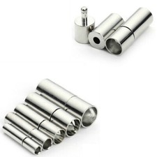2MM - 10MM NECKLACE CLASP LEATHER BAYONET JEWELLERY FINDINGS BARREL CORD SILVER