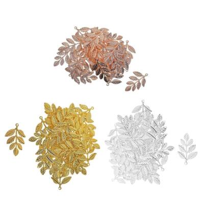 90 Teile/Lot große filigrane Blatt Zweige Anhänger Schmuck