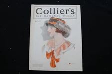 1919 AUGUST 23 COLLIER'S MAGAZINE - A WOMAN IN FEATHERED HAT COVER - E 10958
