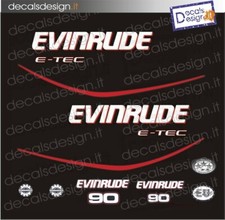 Adesivi motore marino fuoribordo Evinrude 90 cv E-TEC gommone barca