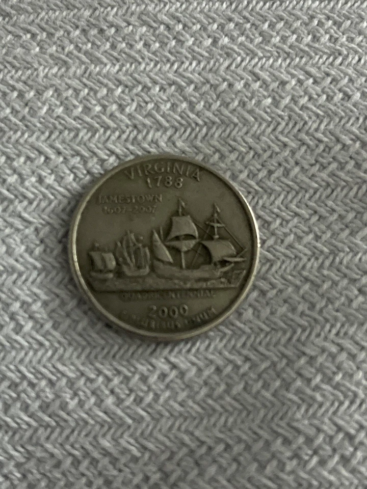 US error coin- 2000 D Virginia Quadricentennial Quarter - missing clad layer - Image 2 of 4