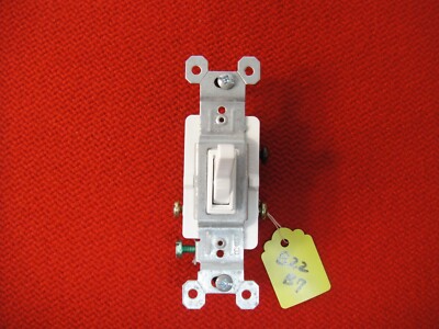 White INDUSTRIAL Toggle Wall Light Switch Single Pole 15A