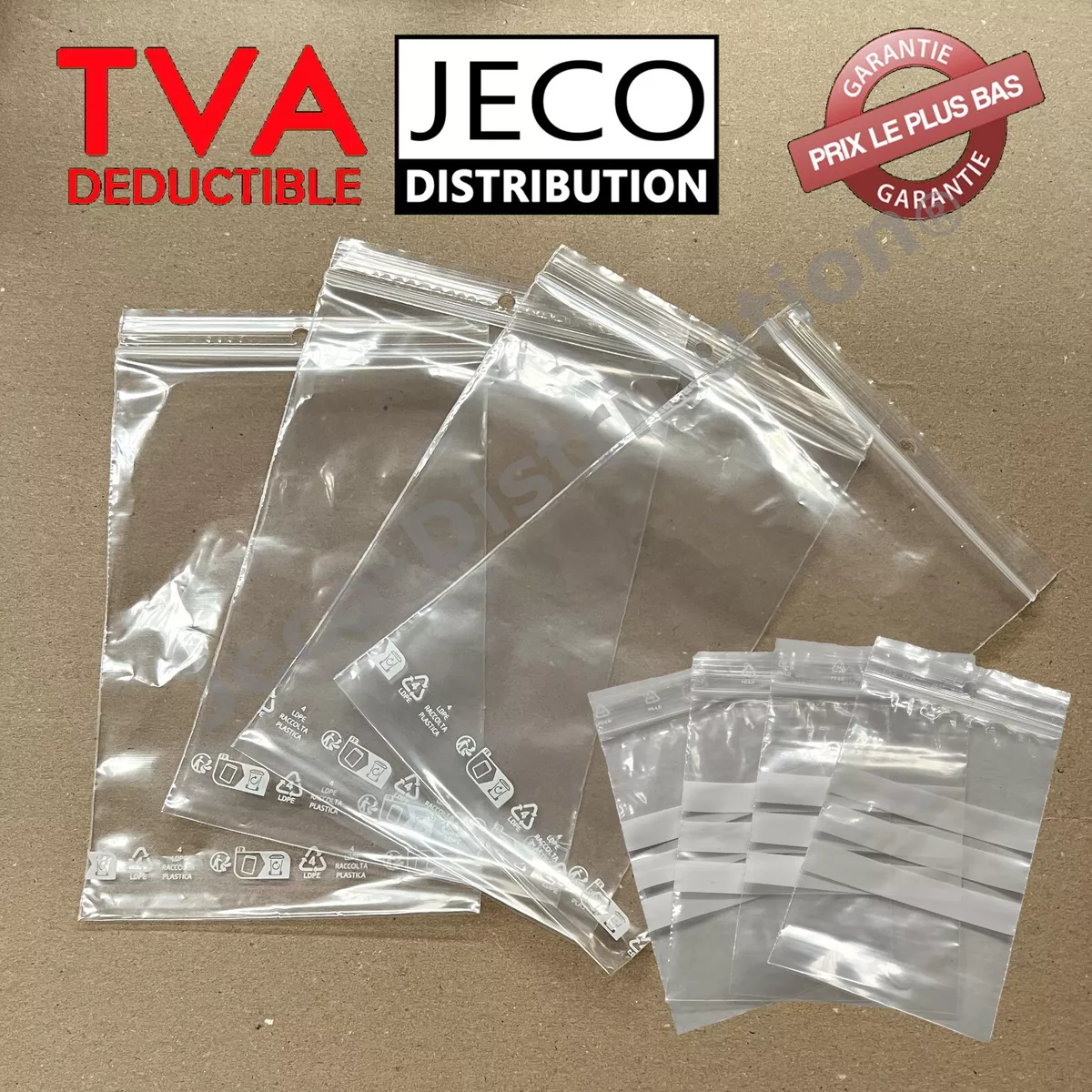 Lot Sachets zip plastique fermeture ZIP Transparent pochon