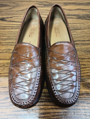 Brass Boot Walking Glove Brown Basket Woven Loafers Size 9 M  display picture 3