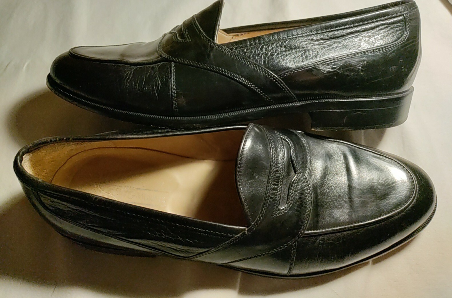 Johnston Murphy Cellini Solid Black Deerskin Penn… - image 4