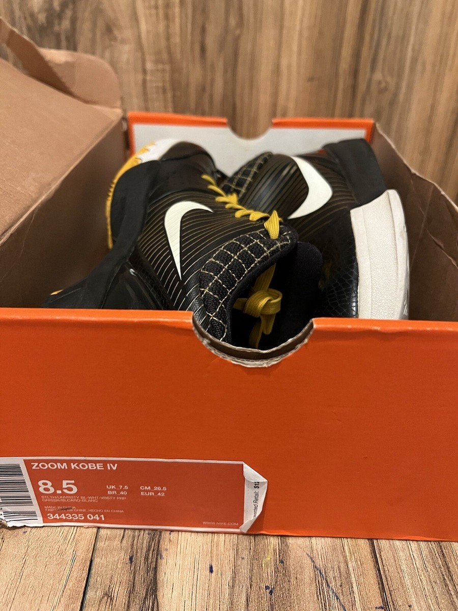 RARE🔥Nike Zoom Kobe 4 IV Del Sol Black Yellow Mamba 344335